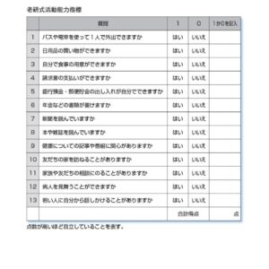 東京都老年総合研究所能力指数 (TMIG-IC)