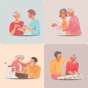 在宅介護では主な介護者の65％は女性で、週に9時間以上介護する女性は、狭心症や心筋梗塞リスクが2 倍に上昇します！