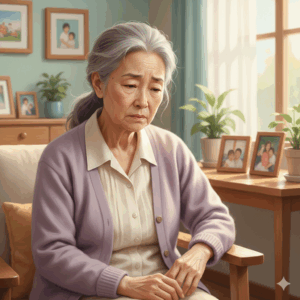 Gemini_不安そうな高齢女性のイメージ写真
