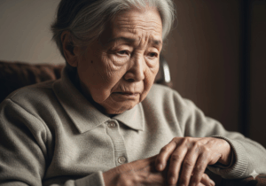 Gemini_不安そうな表情の高齢女性の写真