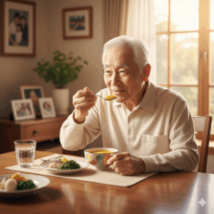 Gemini_嚥下機能の回復と、食事への希望を感じさせる明るい写真