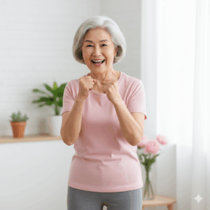 Gemini_高齢者が笑顔で運動しているイメージ写真